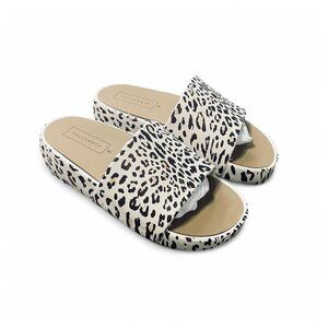Brand New - cheetah print platform slides